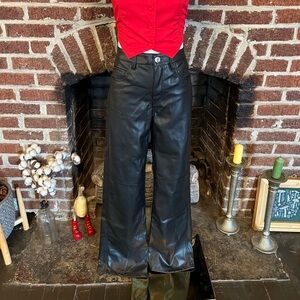 **SOLD** bershka vegan leather wide leg jeans/pants
